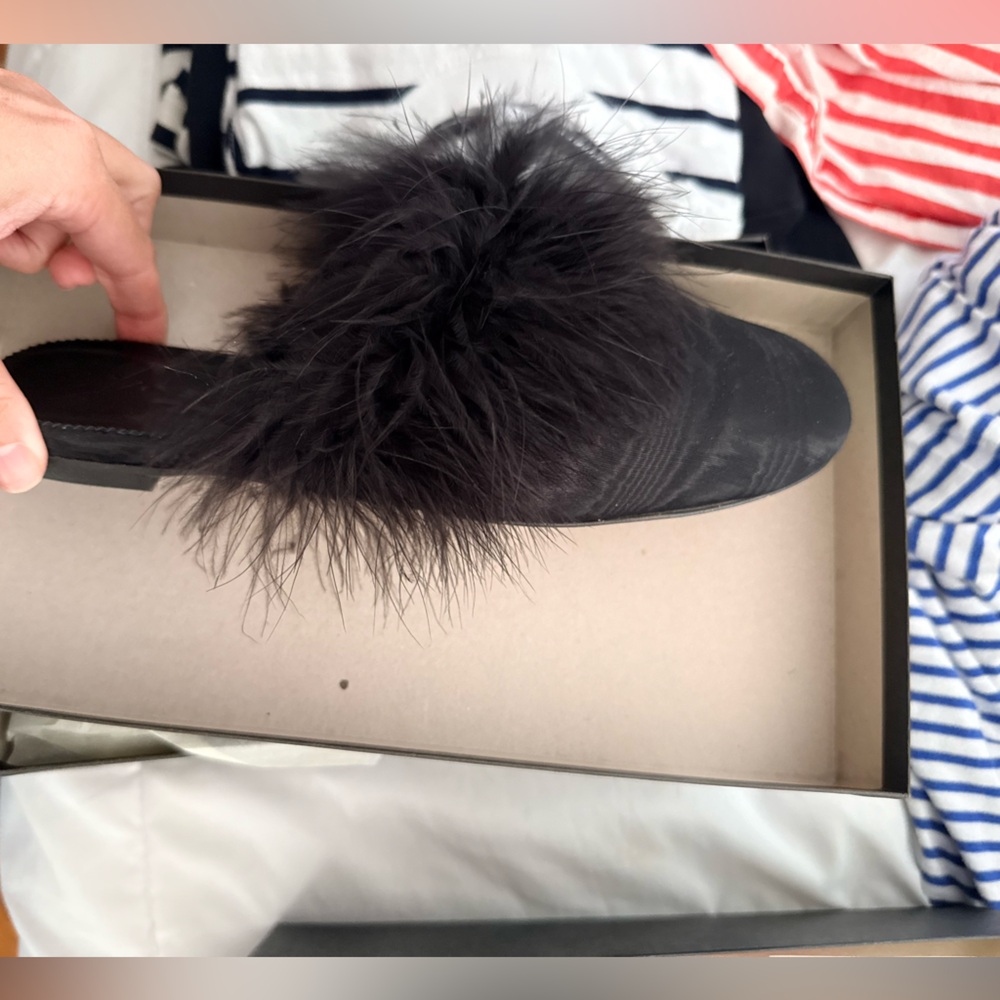 EUC JCrew Feather Mules